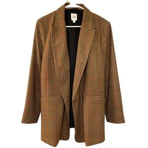 GAP Boyfriend Blazer, brown plaid, 10Tall